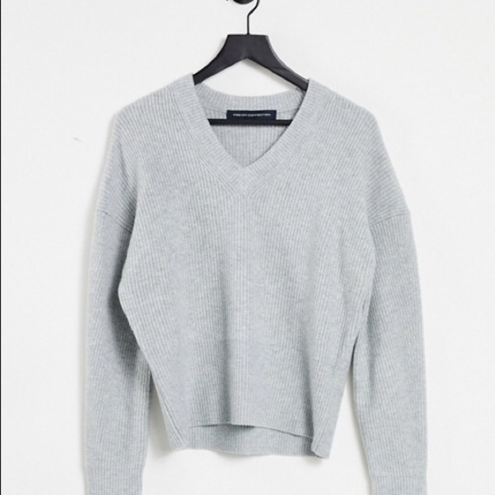 FRNCH V-Neck Grey Jumper